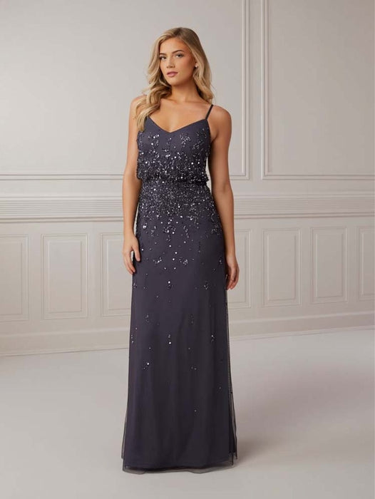 chinese dress ladies Ladivine 7469 Size 20,22 Royal Long Bridesmaids Dress Simple Slit Sati –  Glass Slipper Formals main image 1