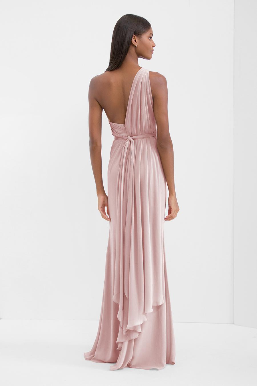 what type of bridesmaid dress for body type Alexis Stretch Satin One-Shoulder Bridesmaid Dress