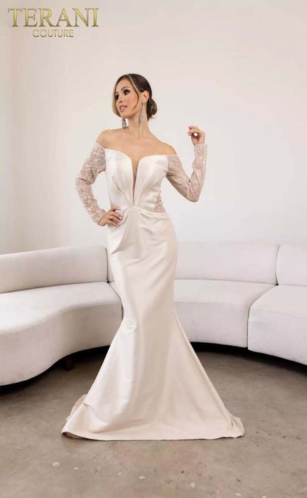 gold sequin bridesmaid dresses uk Terani Couture 2111M5262 Occasion Gown – The Persnickety Bride main image 1